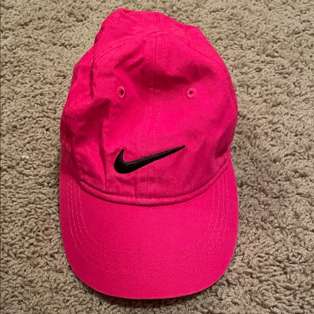 Nike Hot Pink Cap with Black Swoosh, toddler